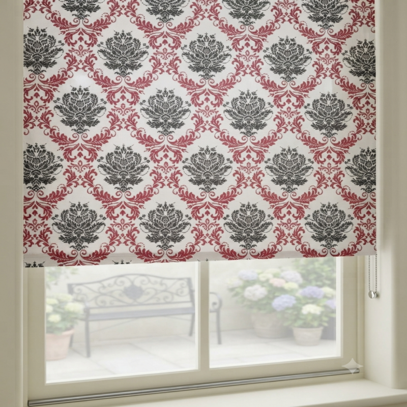 Damask Desen CIft Mekanizmali Stor Perde